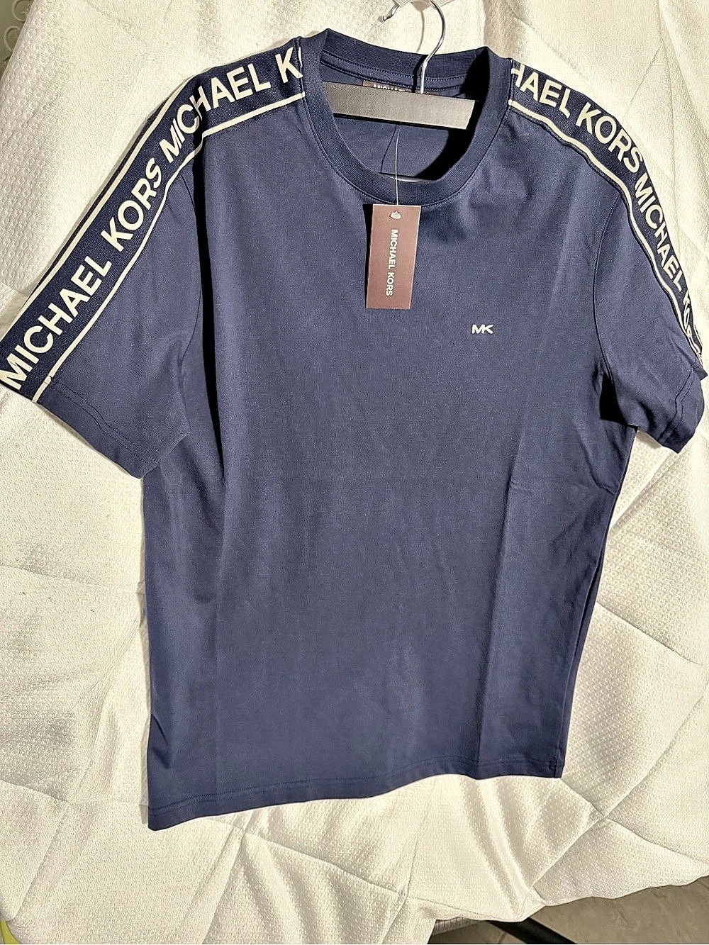 Michael Kors Logo Tape Cotton T-Shirt Short Sleeve Blue